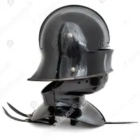 Sallet with bevor blackened