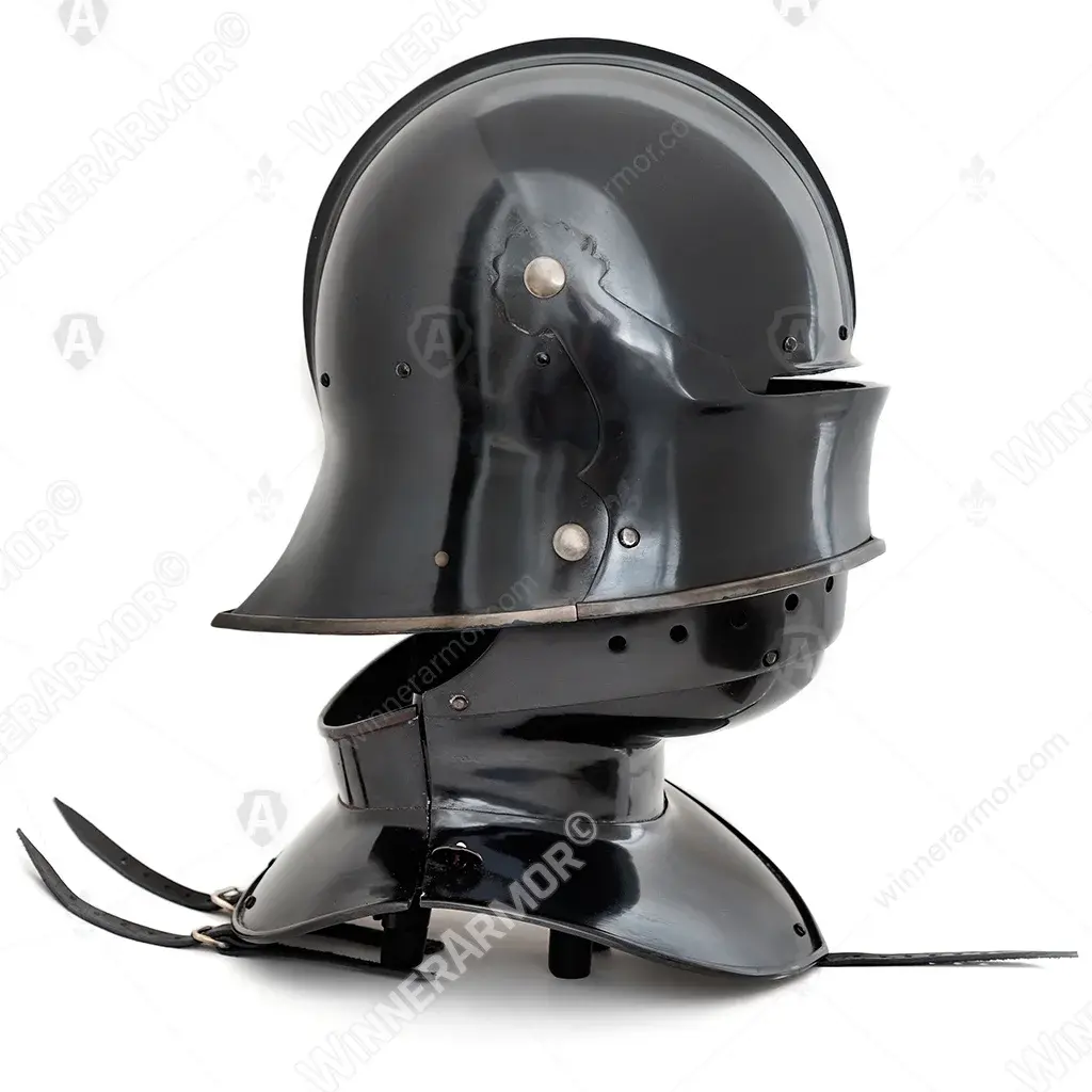 Sallet with bevor blackened