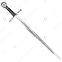 One-handed sword with etching on the handle