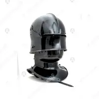 Sallet with bevor blackened