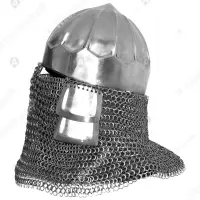Khorosan ribbed helmet with mail aventail