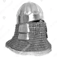 Khorosan ribbed helmet with mail aventail